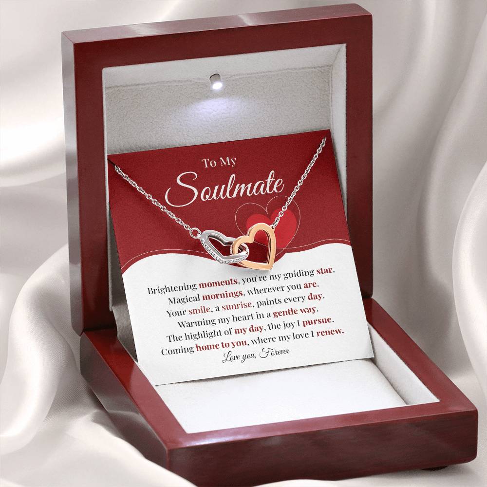Romantic Soulmate Necklace Gift with Heart Card Box