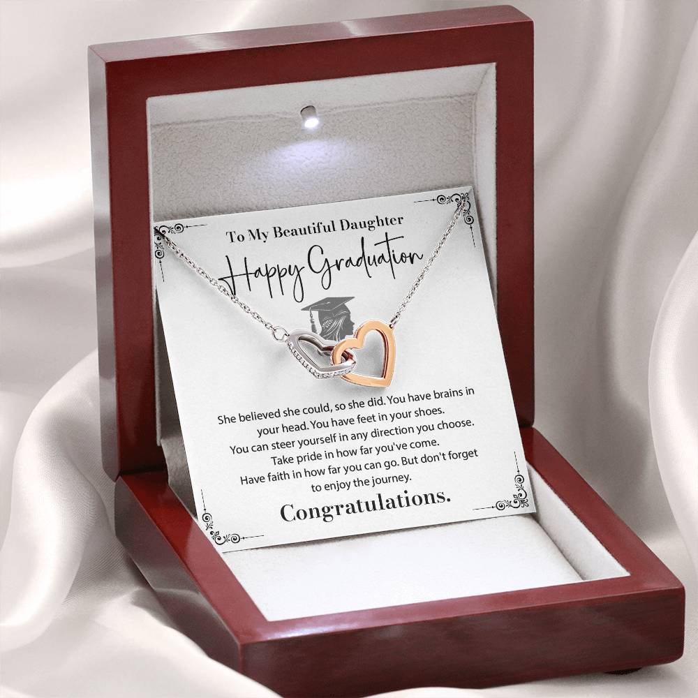 To My Daughter Graduation Necklace Gift