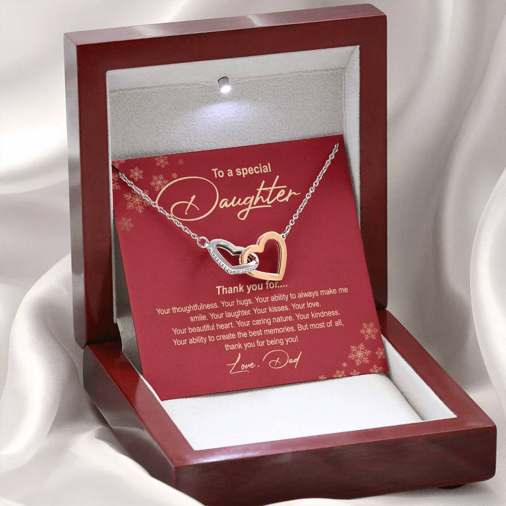 Christmas Gift for Daughter from Dad Hearts Necklace Box