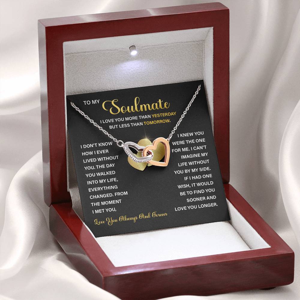 Soulmate Necklace For Women With Message Card And Gift Box