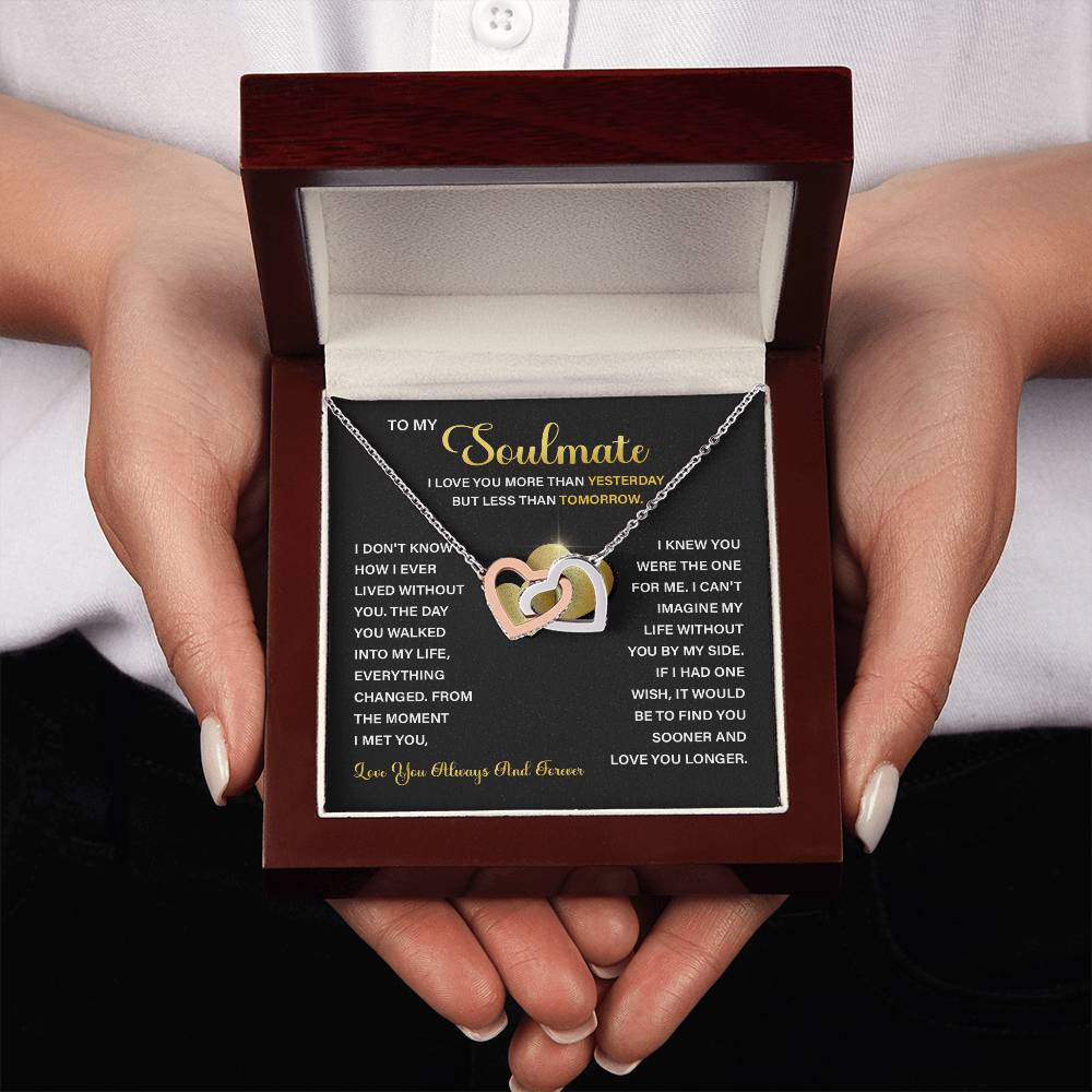 Soulmate Necklace For Women With Message Card And Gift Box