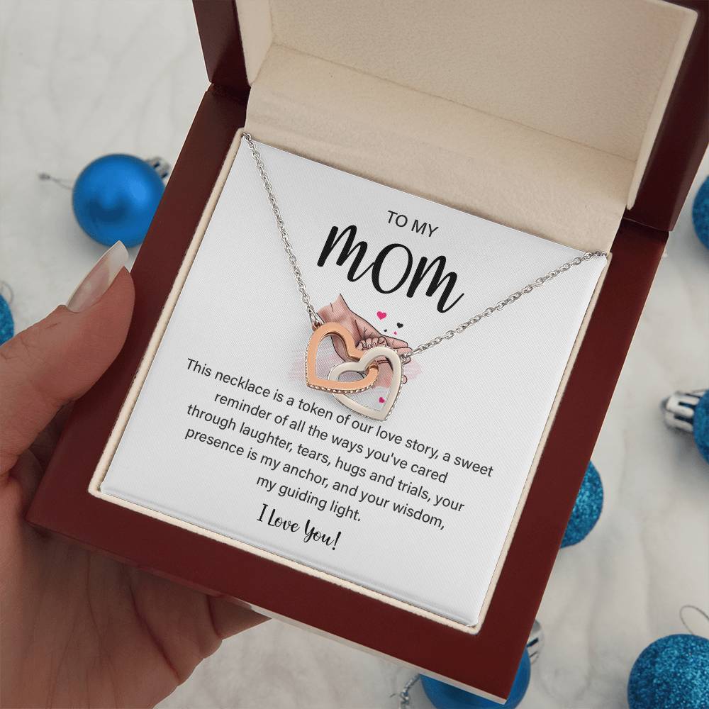 Mom Necklace with Heart Pendant and Loving Note