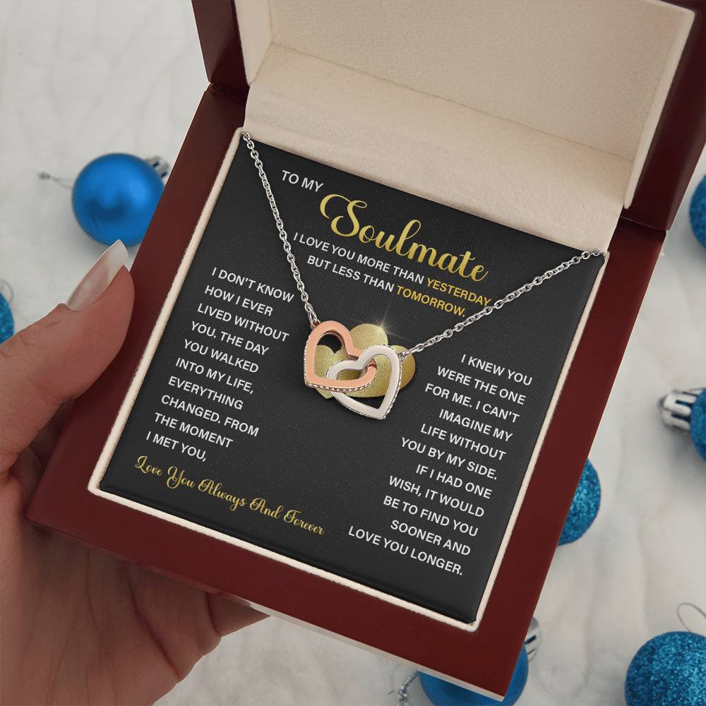 Soulmate Necklace For Women With Message Card And Gift Box