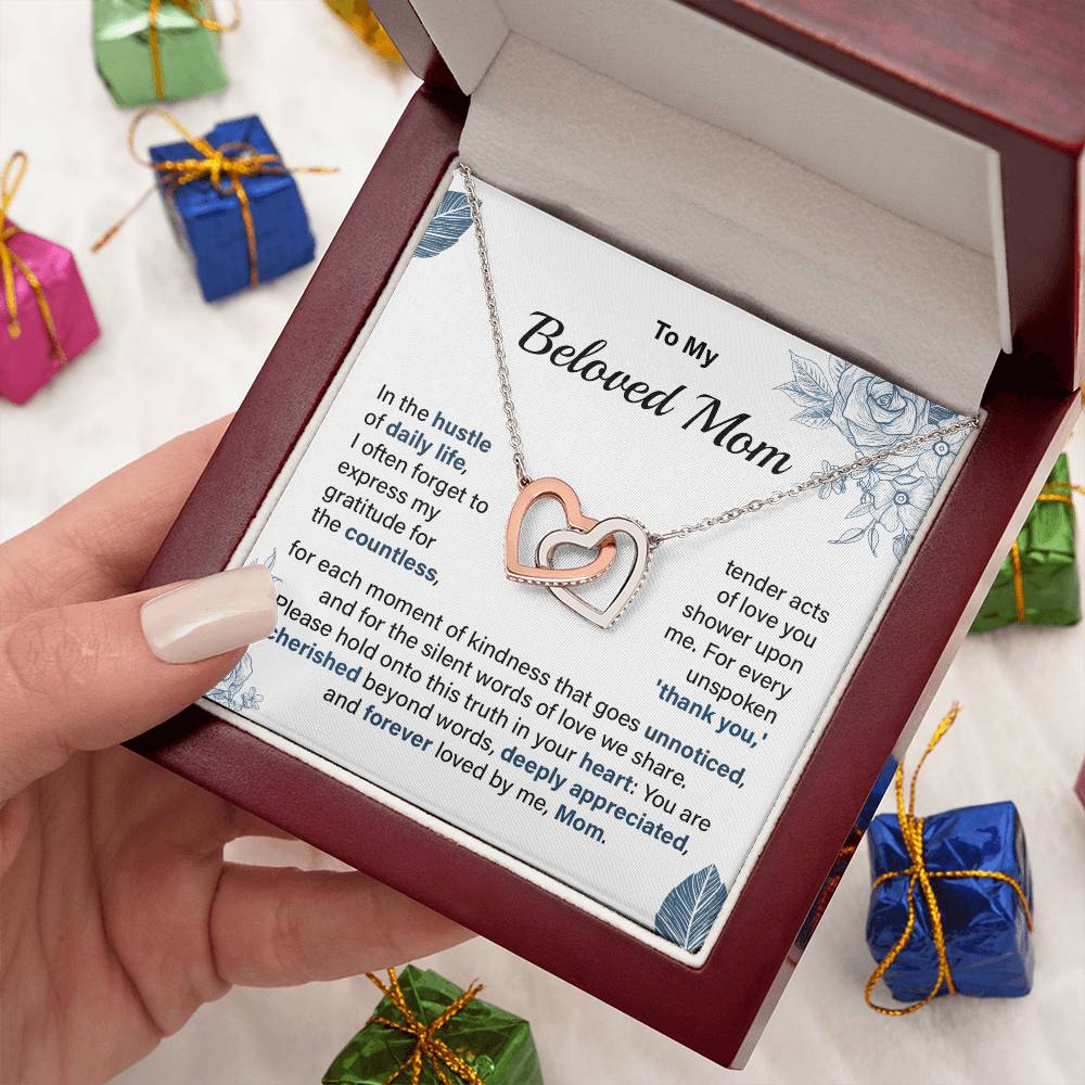 Beloved Mom Necklace Gift from Daughter or Son