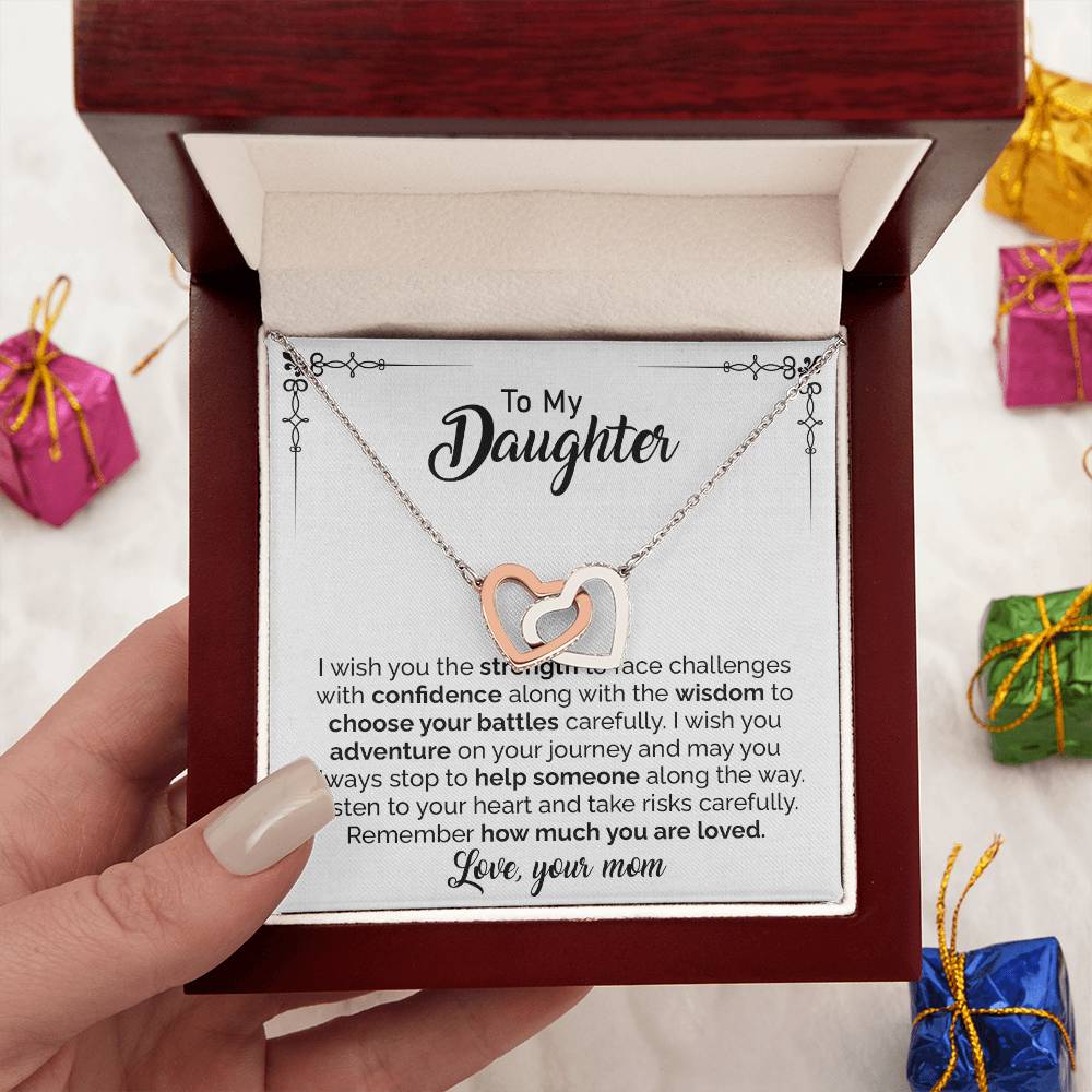Daughter Necklace Gift from Mom with Encouraging Words