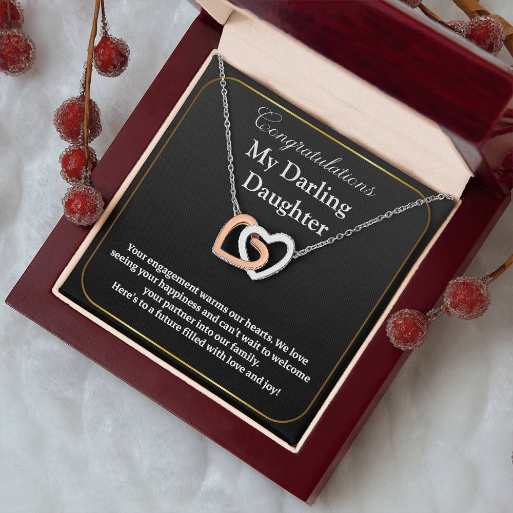 Congratulations My Darling Daughter Daughter Engagement Necklace Sentimental Gift For Daughter’s Engagement Jewelry Gift For Daughter’s Engagement Wedding Journey Gift For Daughter Jewelry Gift For Future Bride Wedding Day Necklace For Daughter
