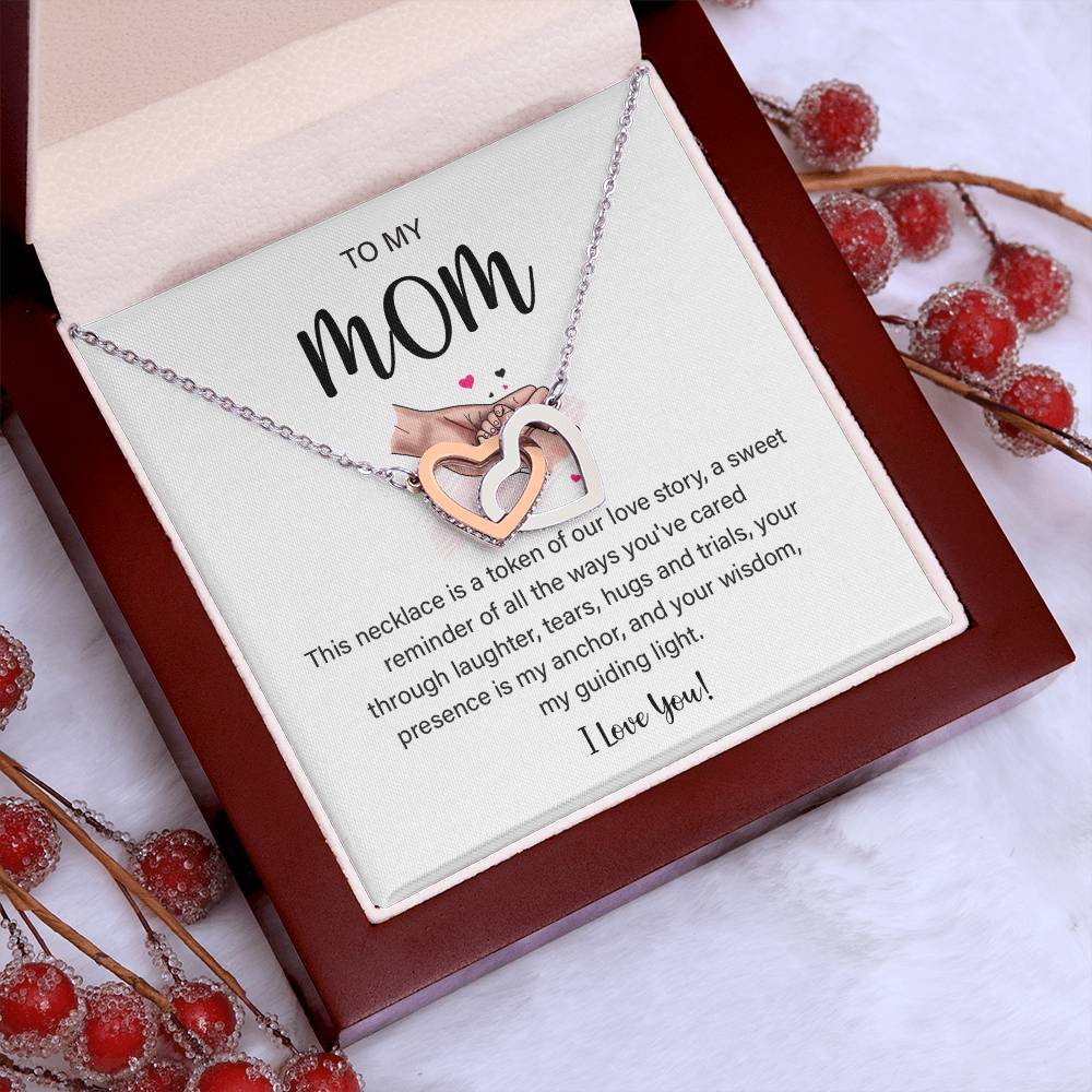Mom Necklace with Heart Pendant and Loving Note