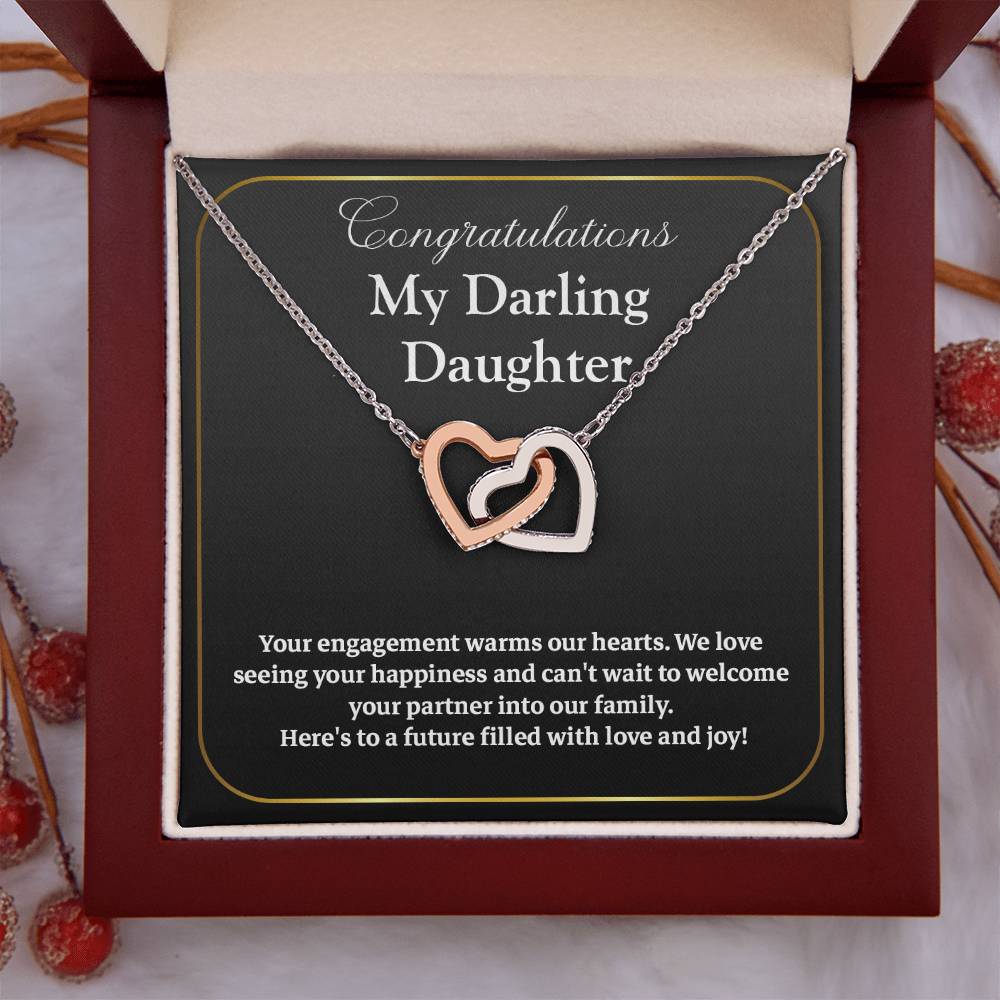 Congratulations My Darling Daughter Daughter Engagement Necklace Sentimental Gift For Daughter’s Engagement Jewelry Gift For Daughter’s Engagement Wedding Journey Gift For Daughter Jewelry Gift For Future Bride Wedding Day Necklace For Daughter