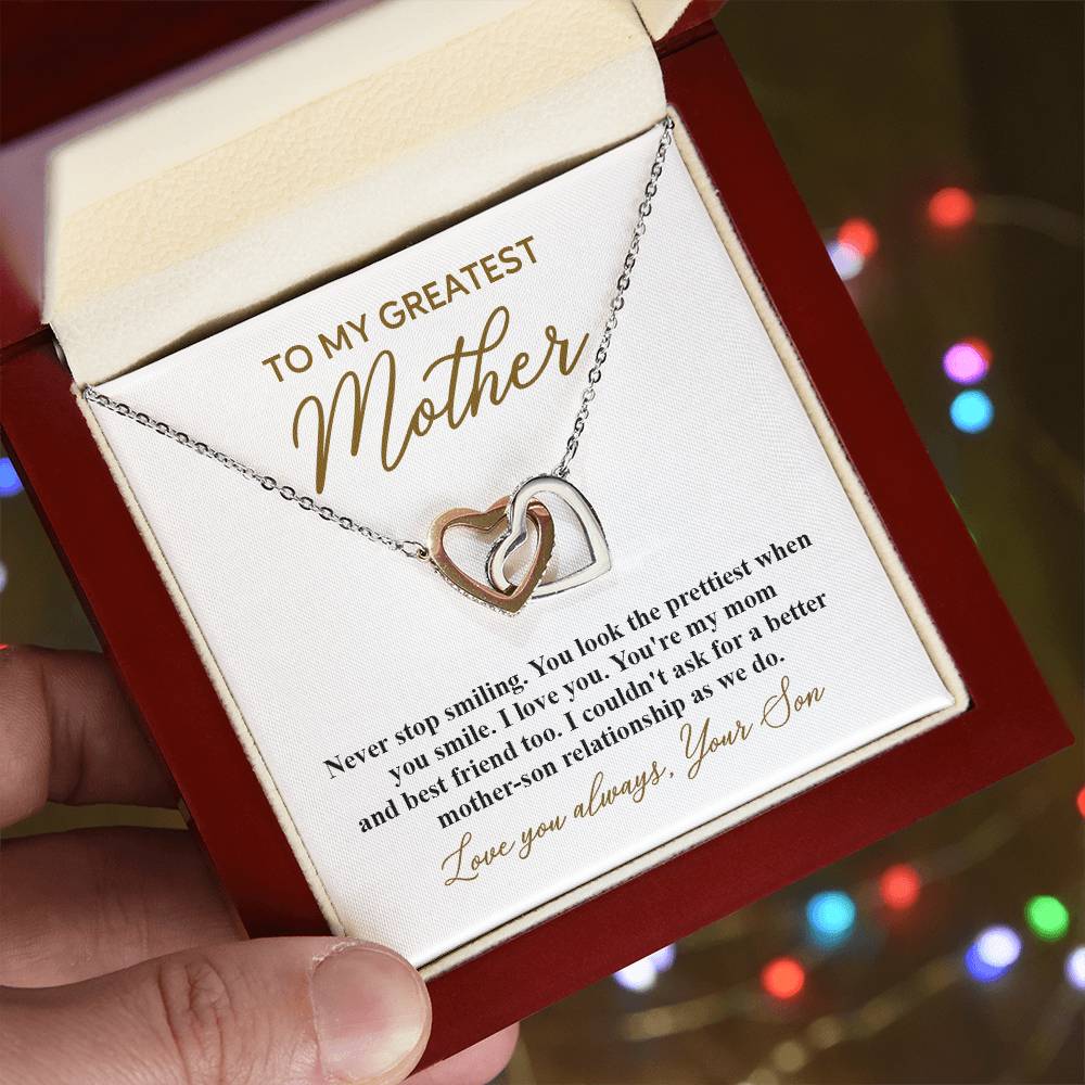 Necklace Gift for Mother from Son – Best Friend Message Card