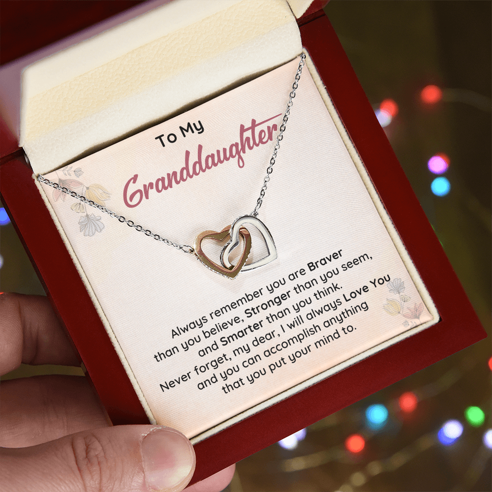 Granddaughter Necklace Gift With Love & Strength Card