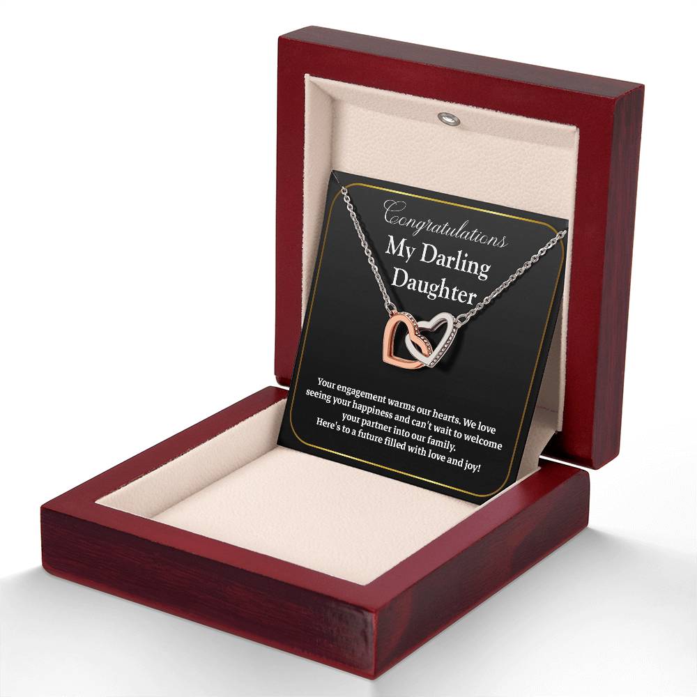 Congratulations My Darling Daughter Daughter Engagement Necklace Sentimental Gift For Daughter’s Engagement Jewelry Gift For Daughter’s Engagement Wedding Journey Gift For Daughter Jewelry Gift For Future Bride Wedding Day Necklace For Daughter