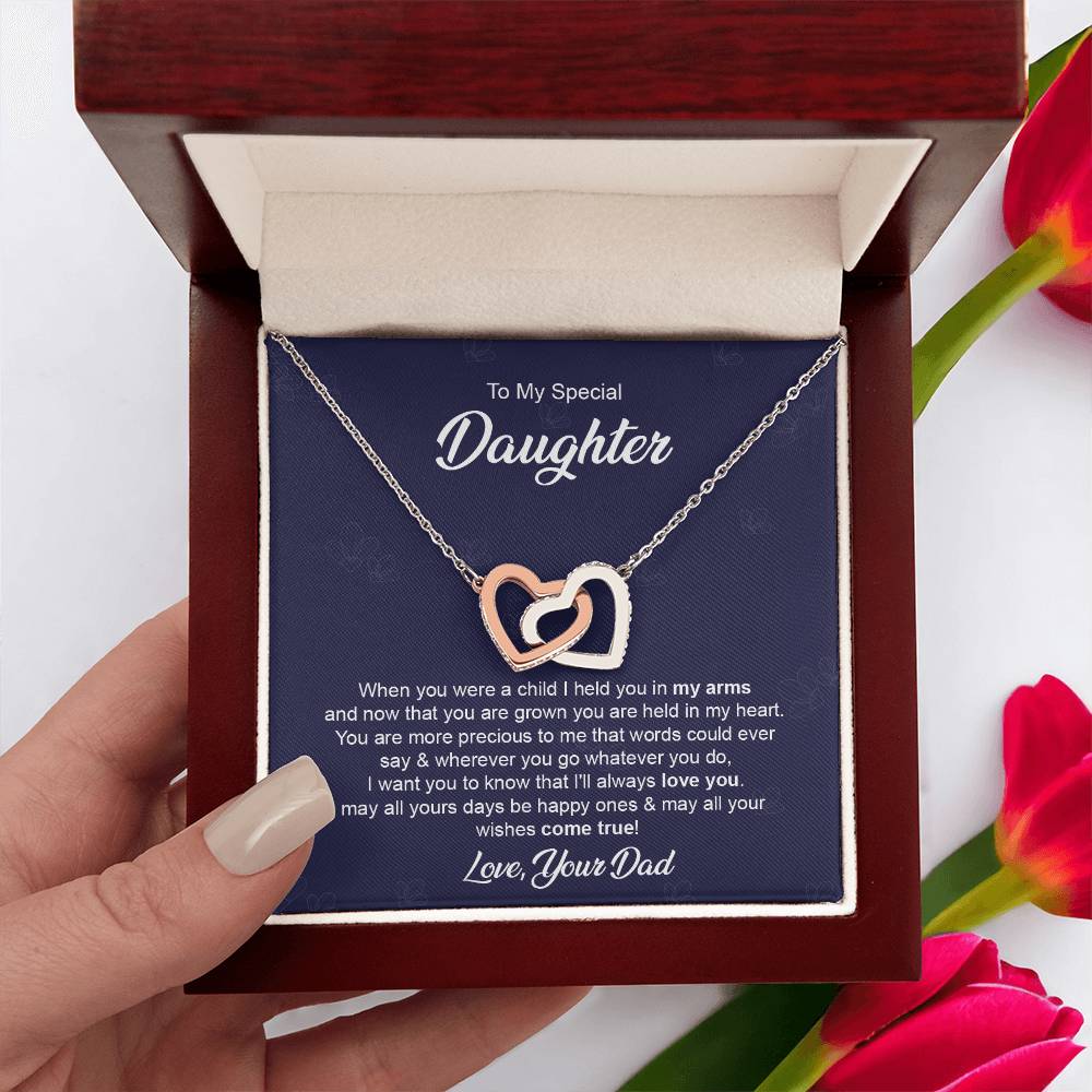 Daughter Necklace Gift from Dad with Heartfelt Message