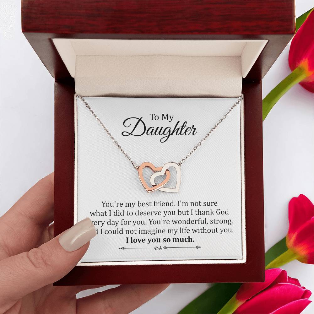 Daughter Necklace Gift with Heartfelt Friendship Quote