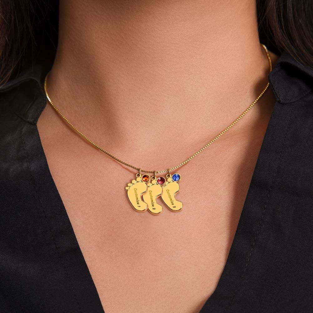 Baby Feet Necklace for Mom to Be – New Baby Gift with Message Card
