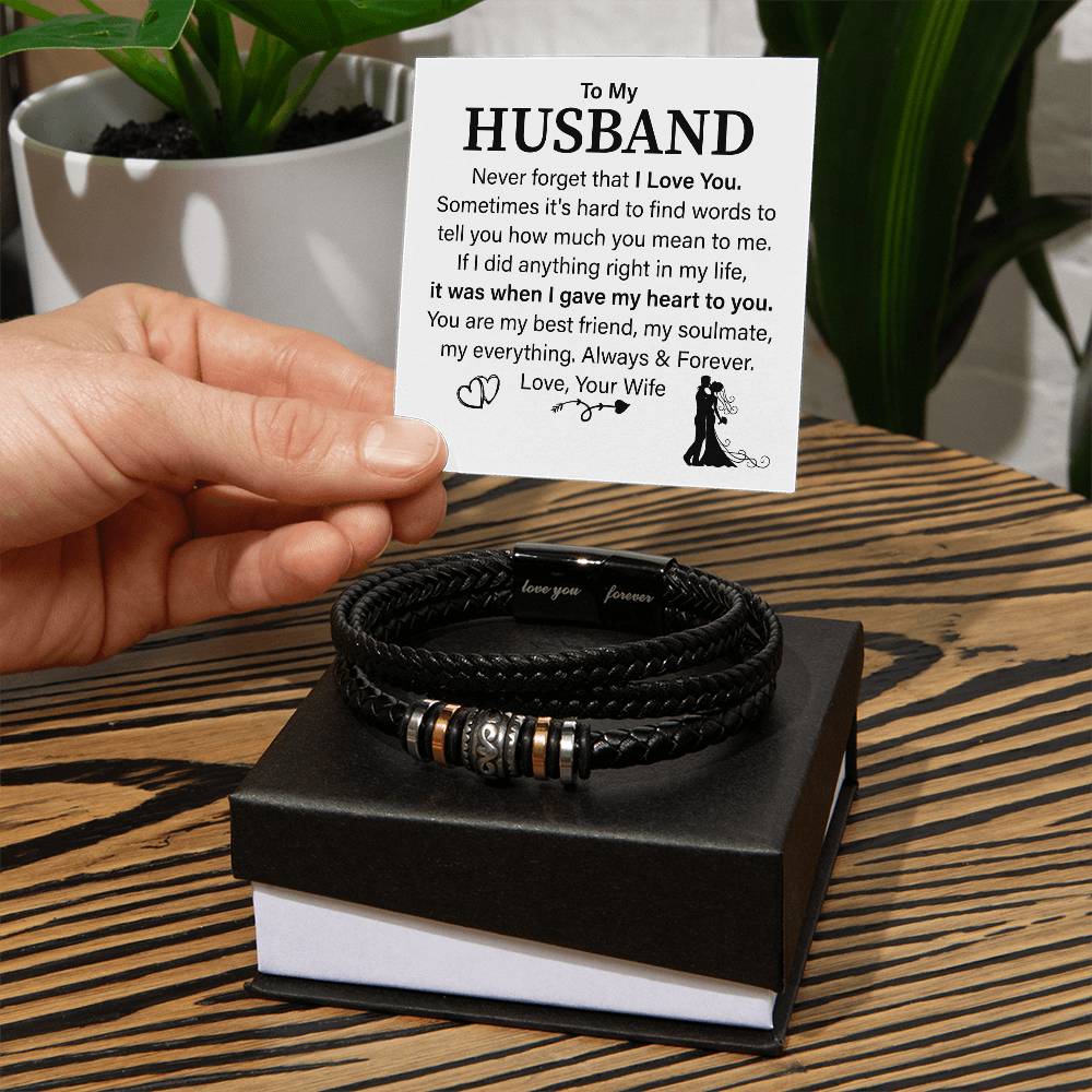 To My Husband Bracelet Gift From Wife