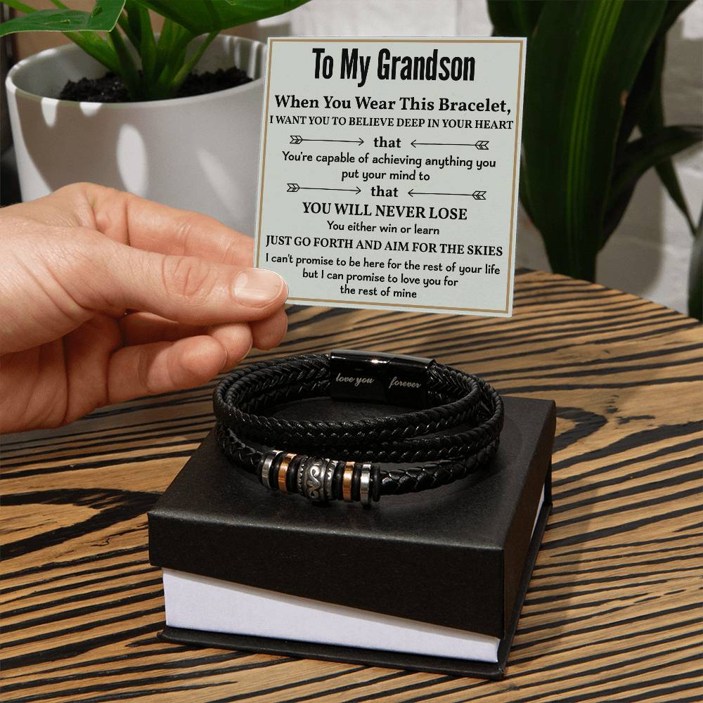 To My Grandson Bracelet Gift – Inspirational Keepsake