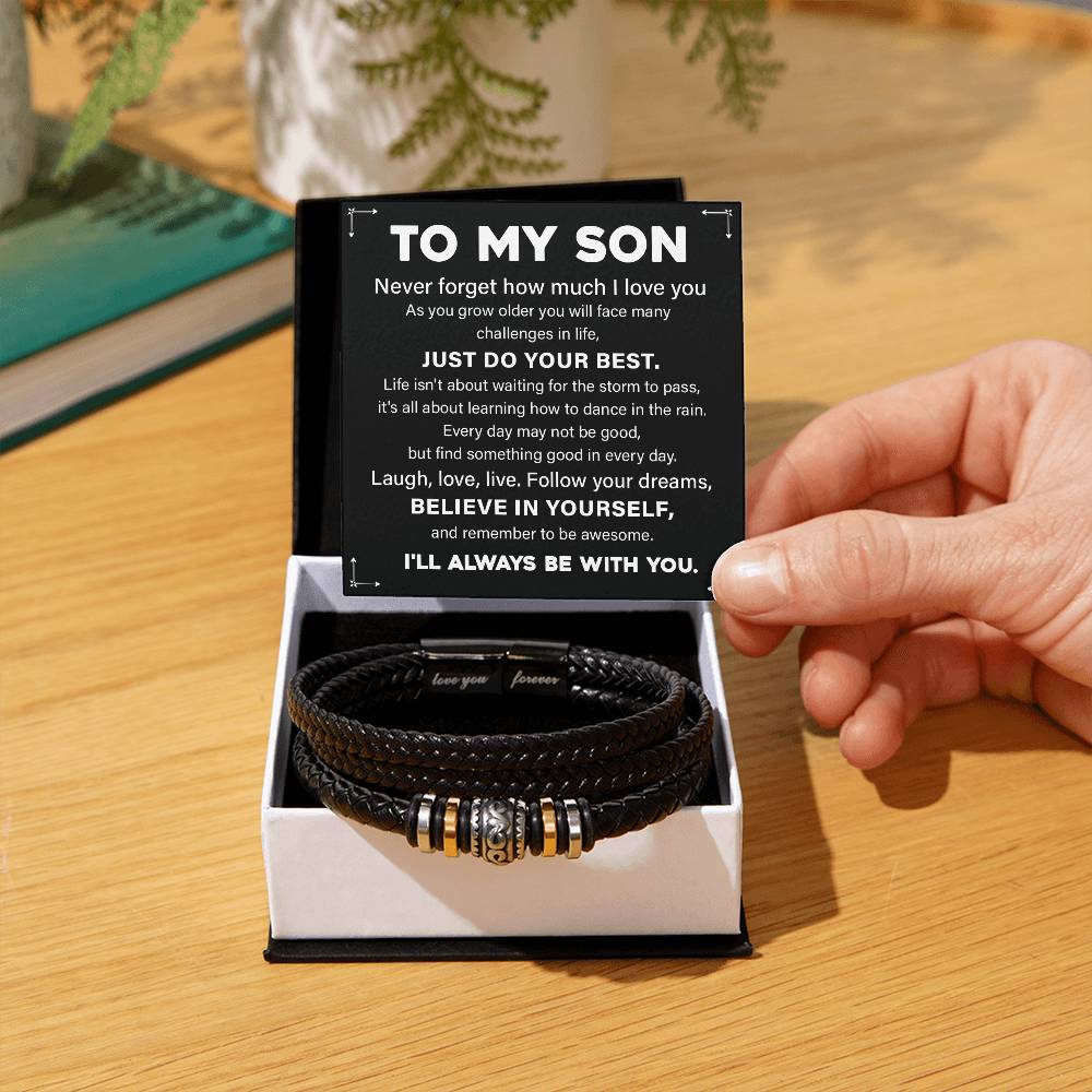 To My Son Motivational Bracelet Gift from Mom