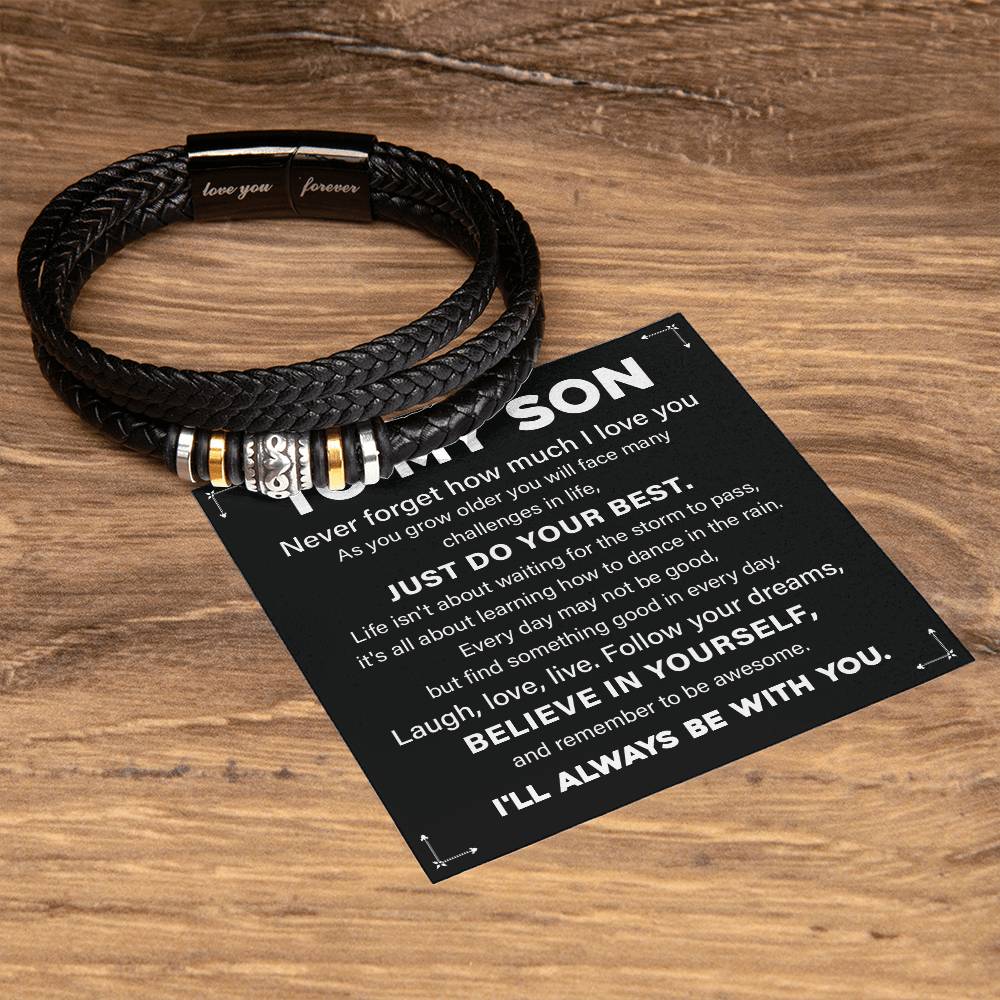 To My Son Motivational Bracelet Gift from Mom