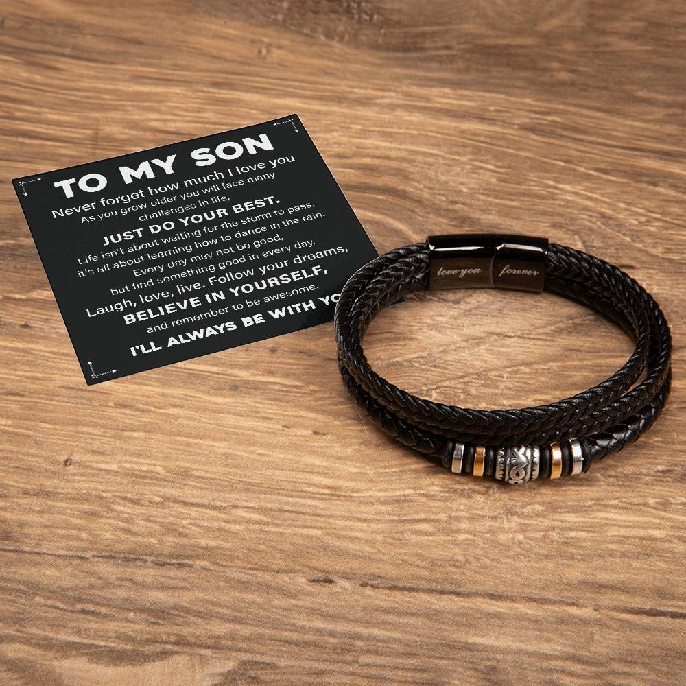 To My Son Motivational Bracelet Gift from Mom