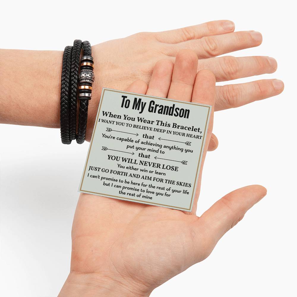 To My Grandson Bracelet Gift – Inspirational Keepsake