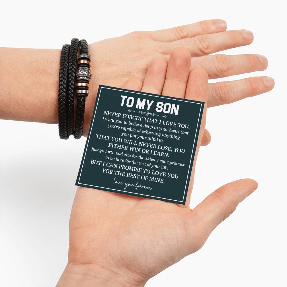 To My Son Bracelet Gift From Dad, Mom on Graduation, Birthday boy, Christmas holiday