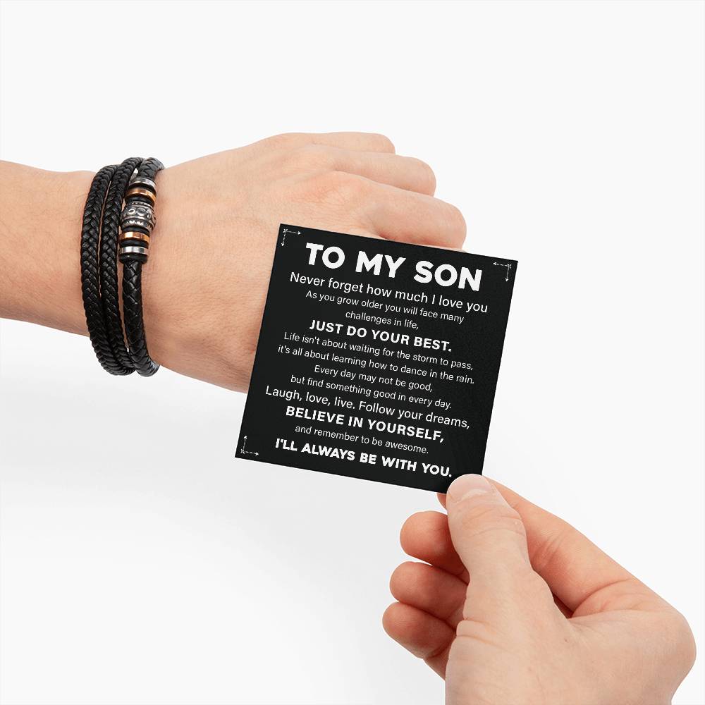 To My Son Motivational Bracelet Gift from Mom