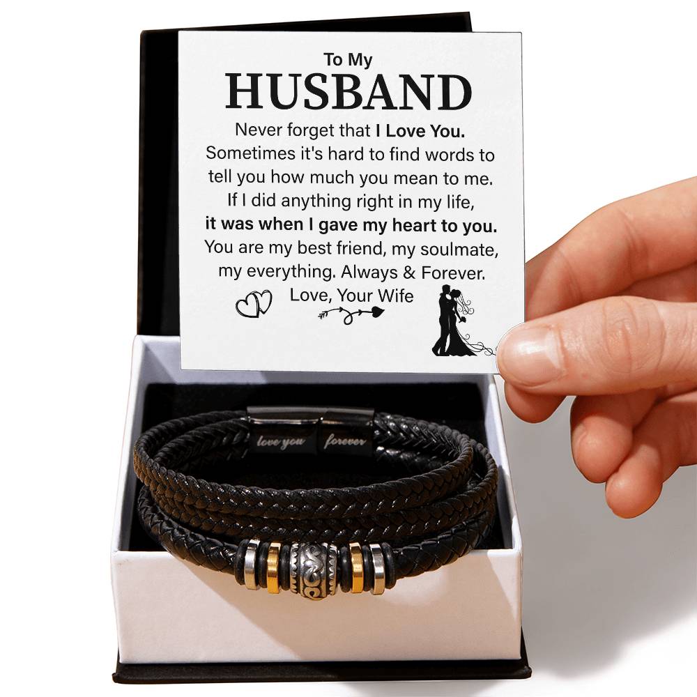 To My Husband Bracelet Gift From Wife