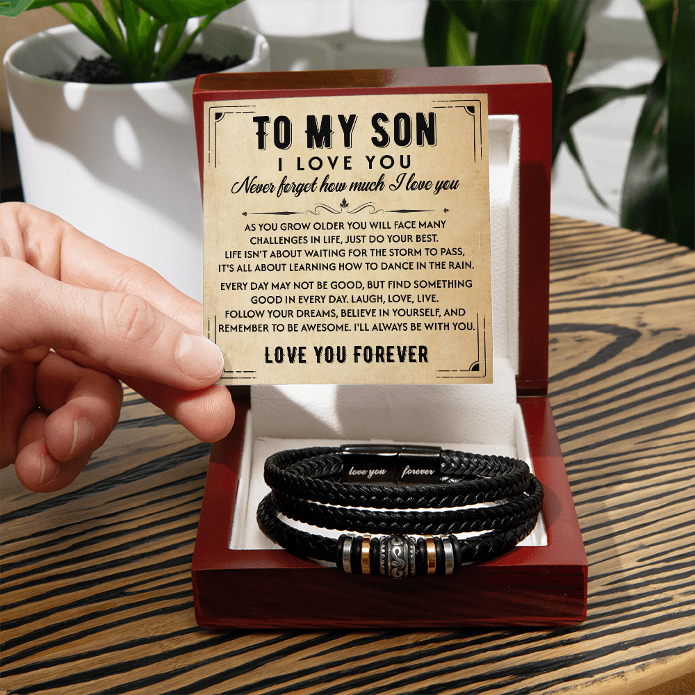 Bracelets Gift for Son from Dad Love You Forever Card