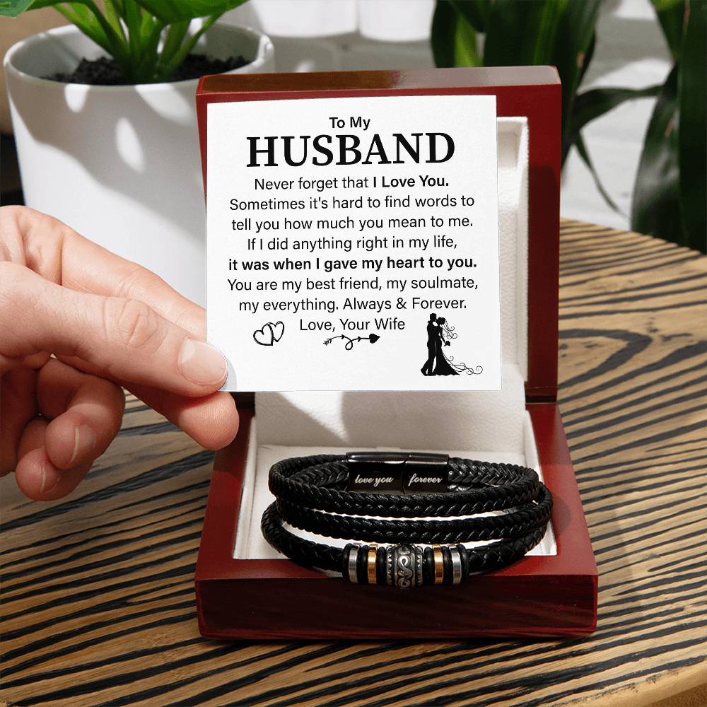 To My Husband Bracelet Gift From Wife