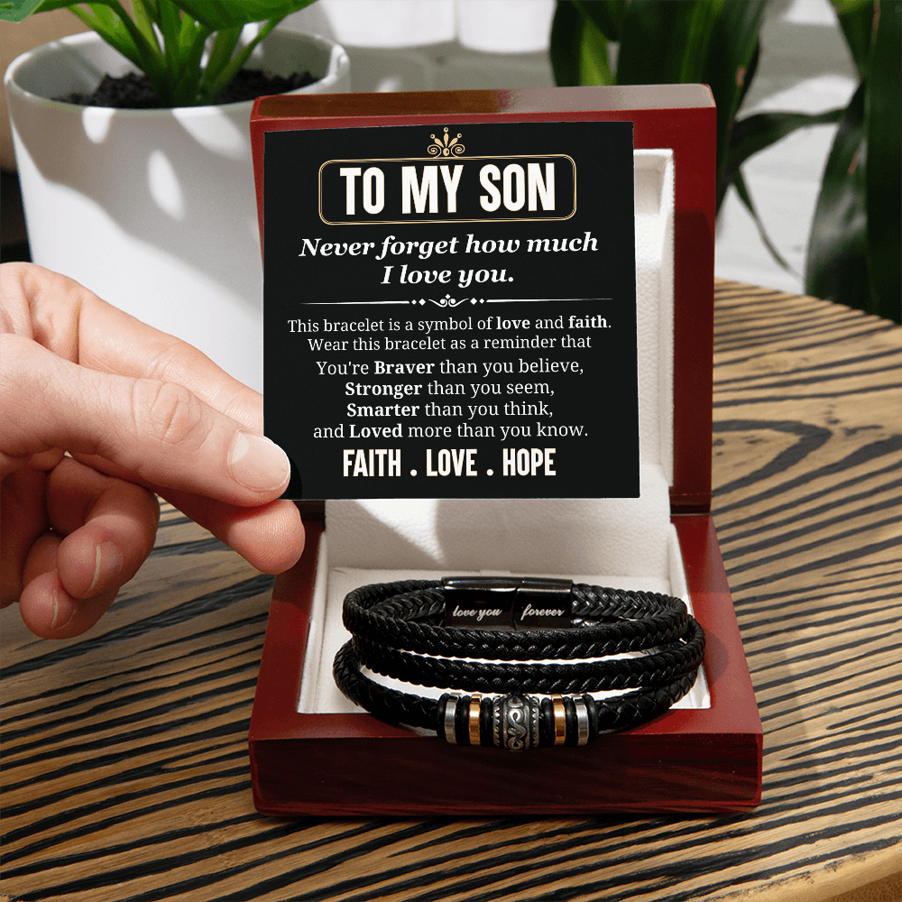 "To My Son Necklace - A Symbol of Love, Faith, Strength, and Unconditional Love"