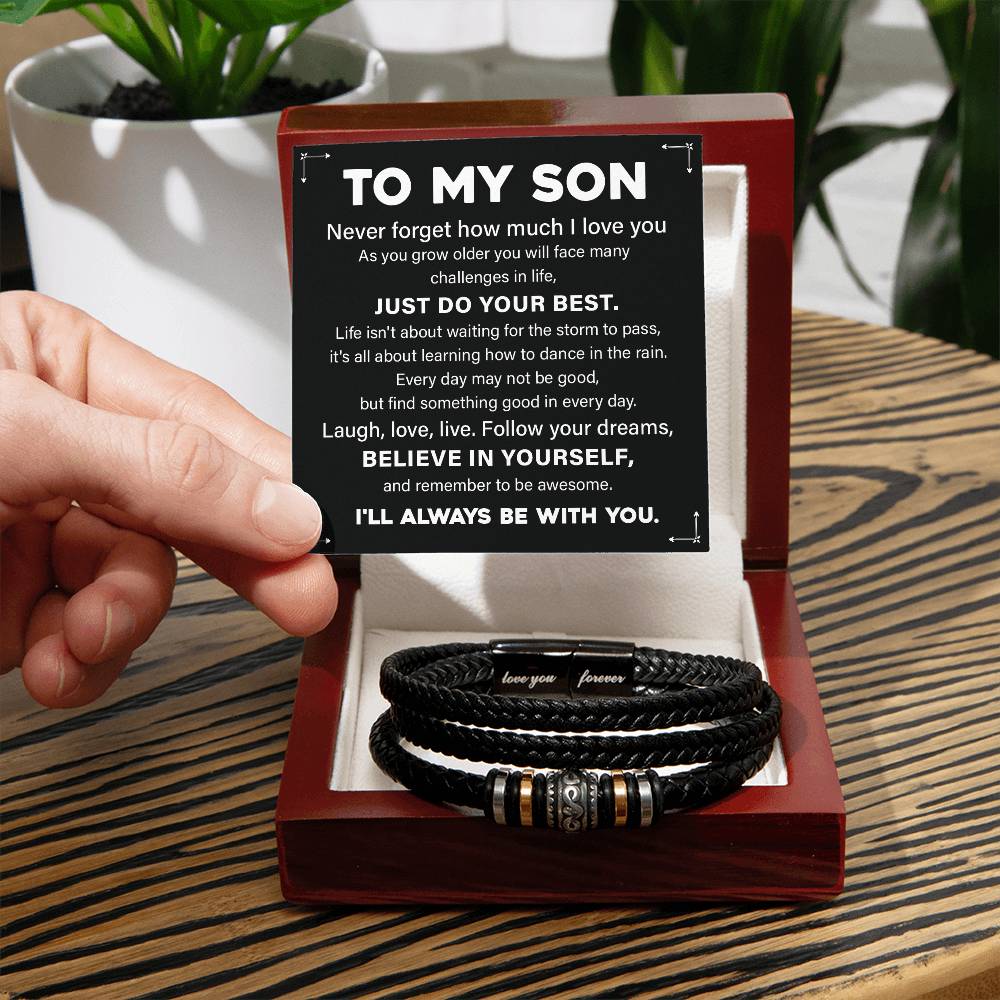 To My Son Motivational Bracelet Gift from Mom