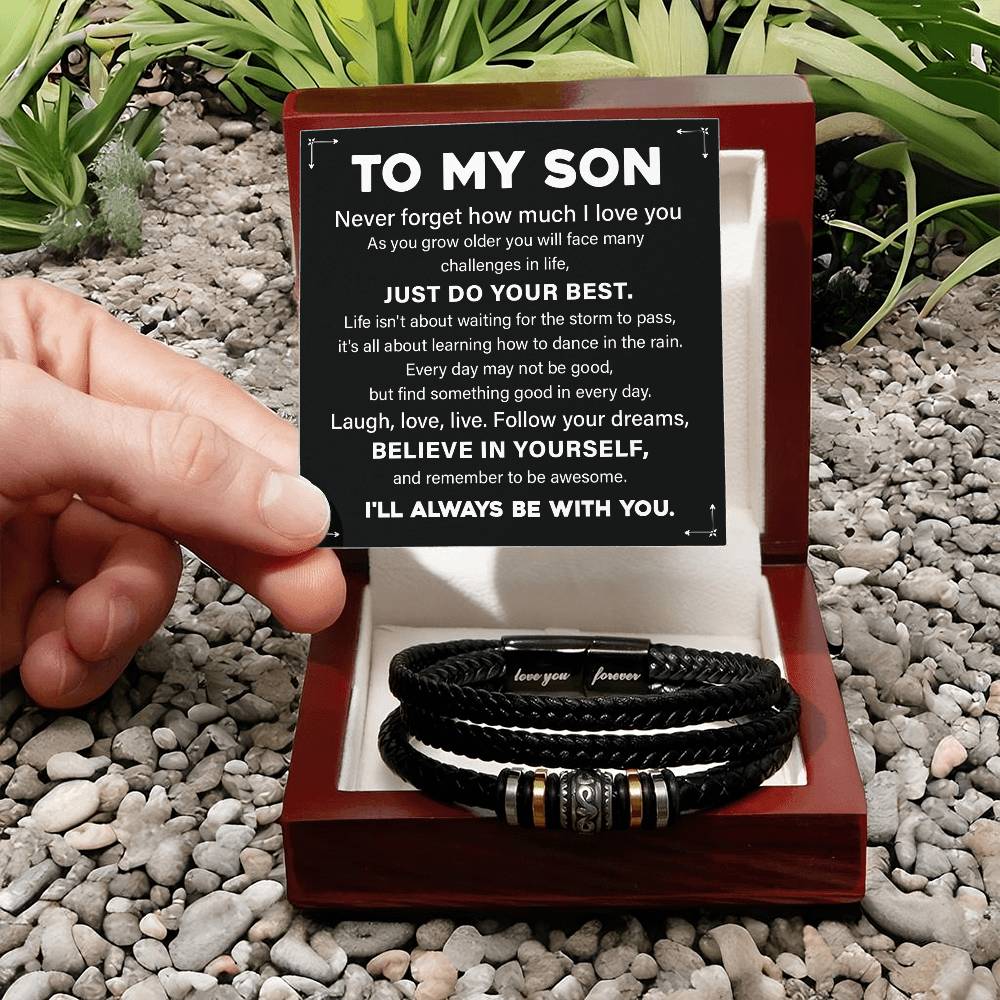 To My Son Motivational Bracelet Gift from Mom