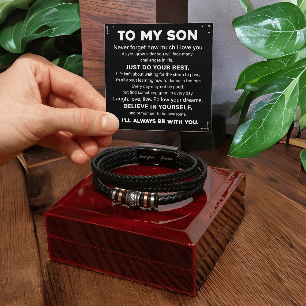 To My Son Motivational Bracelet Gift from Mom