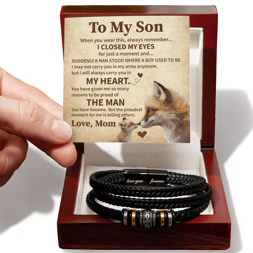 Gift for Son from Mom - To My Son Cross Bracelet Gift From Mom