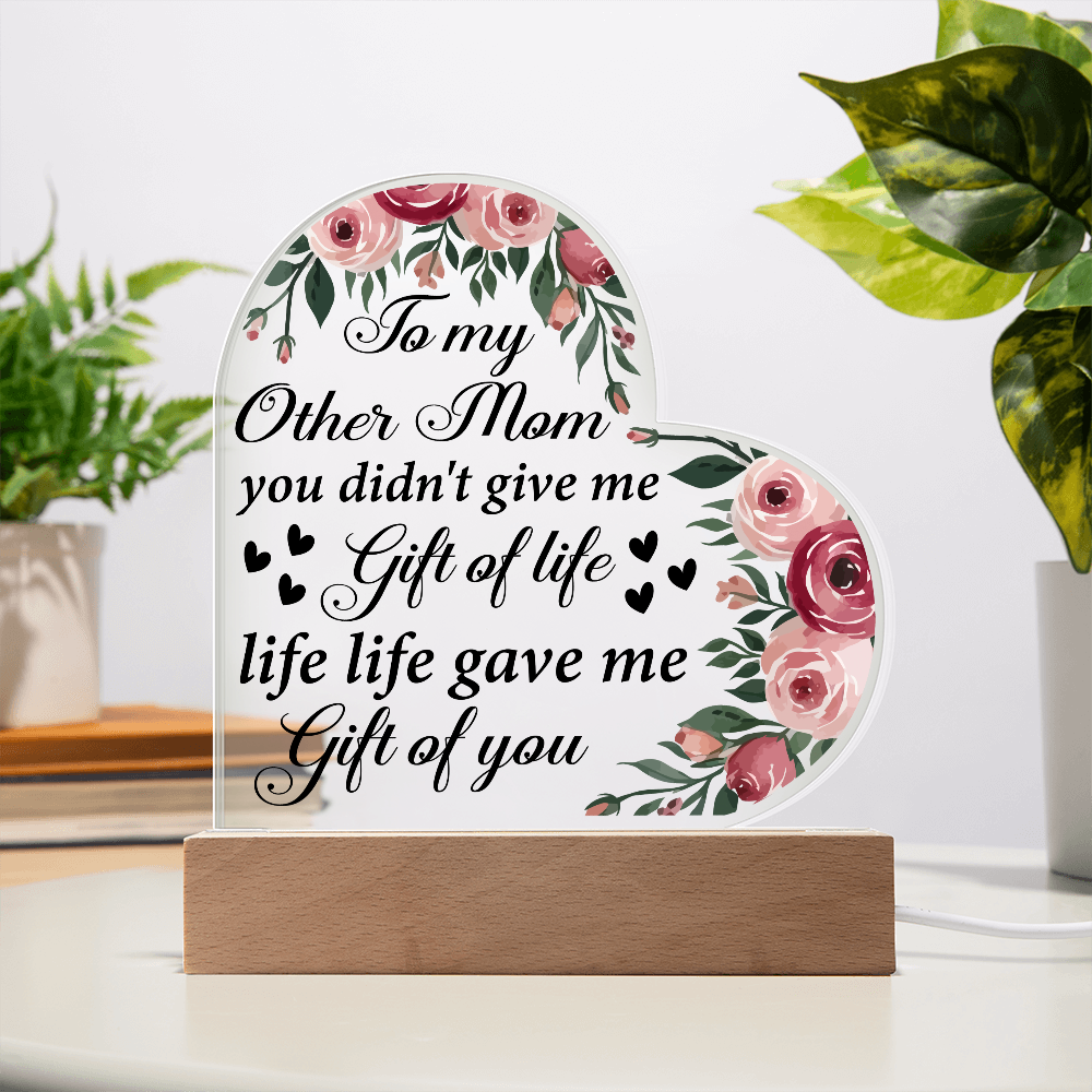 Mother’s Day Step Mom Appreciation - Heart Shape LED Light Plaque