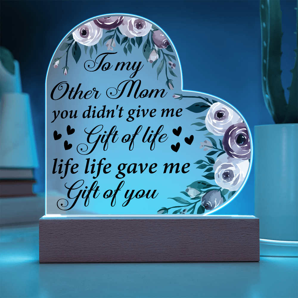 Mother’s Day Step Mom Appreciation - Heart Shape LED Light Plaque