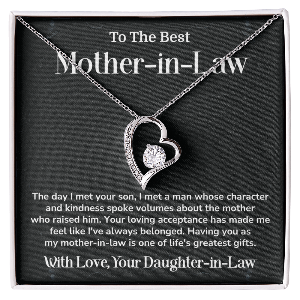 Gift for Mother-in-Law from Bride Heart Necklace