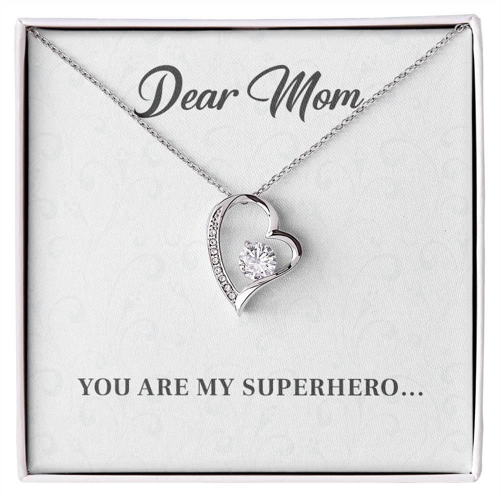 Mom Necklace Gift – You Are My Superhero Message