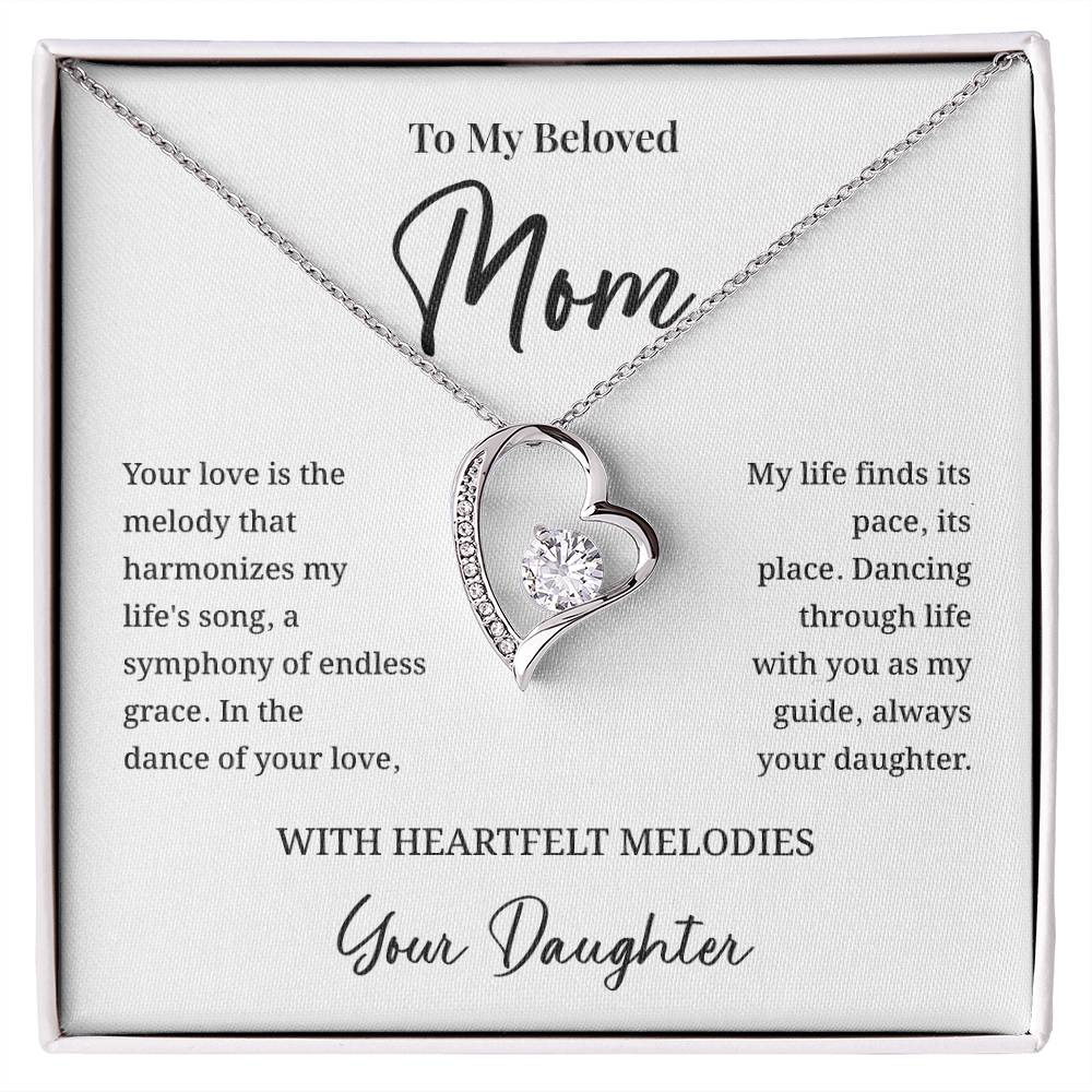 Beloved Mom Necklace – Gift from Daughter with Musical Message Card