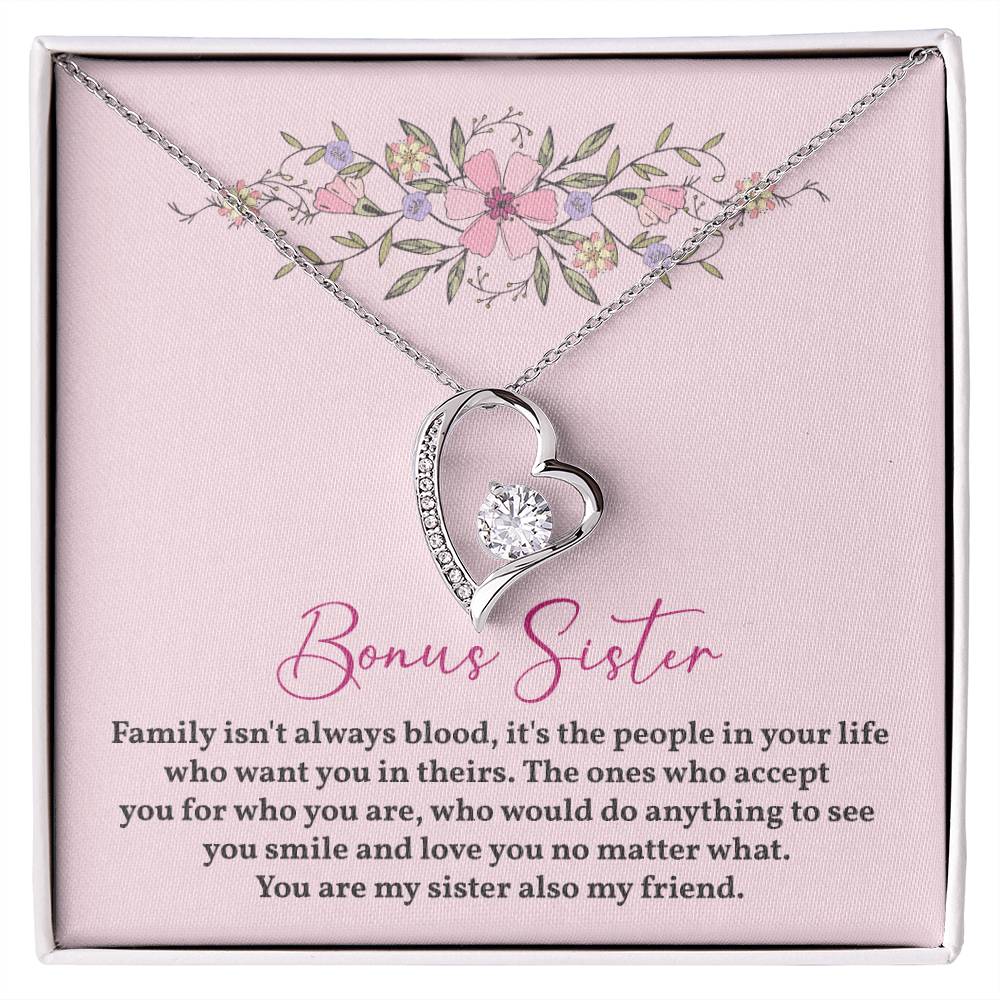 Bonus Sister Heart Necklace – Gift for Chosen Sister