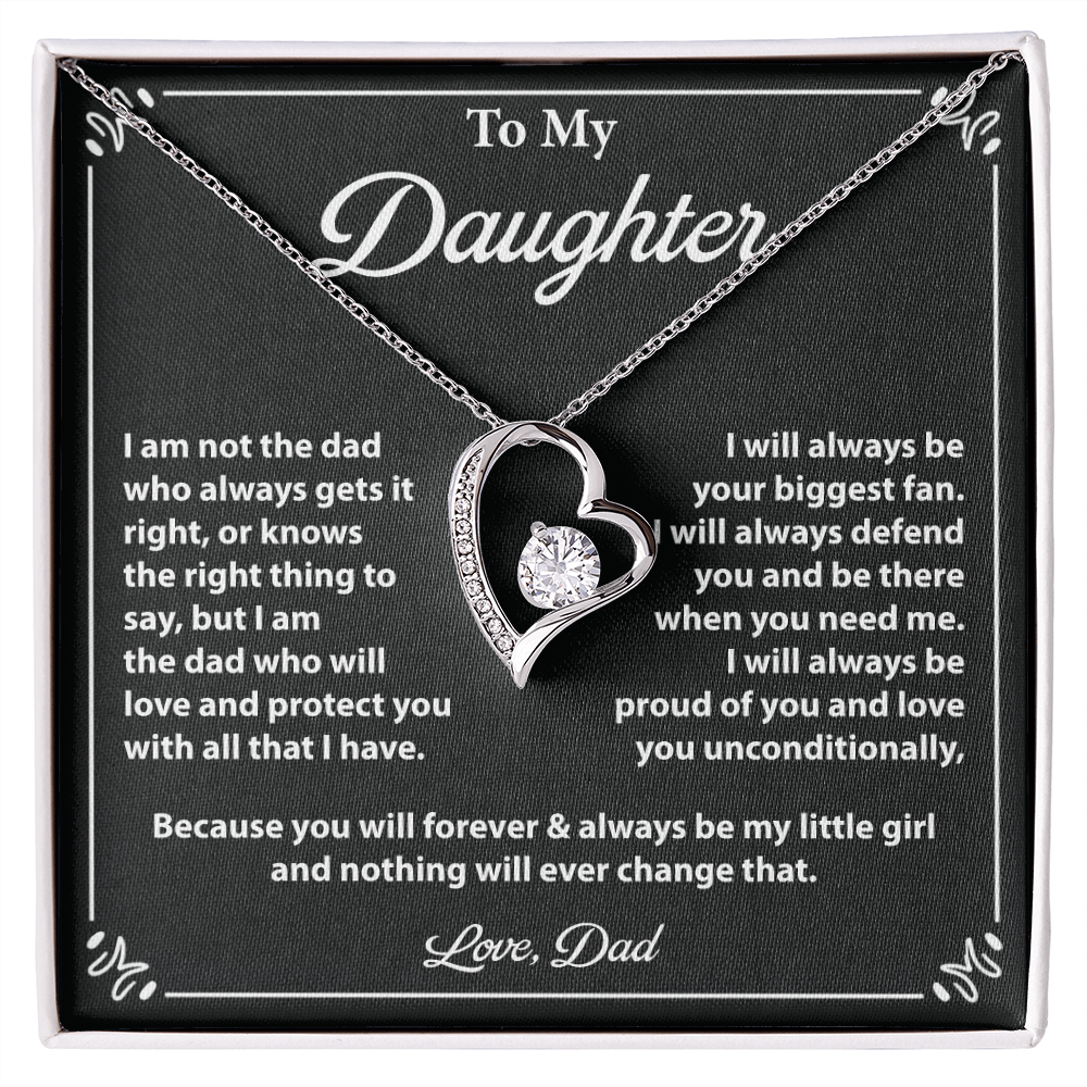 Daughter Necklace Gift from Dad with Message Card
