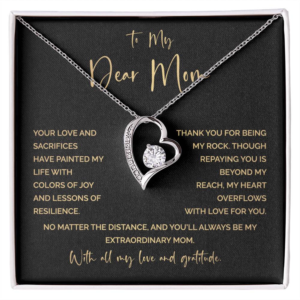 To My Mom Heart Necklace Gift – Emotional Message of Love and Gratitude