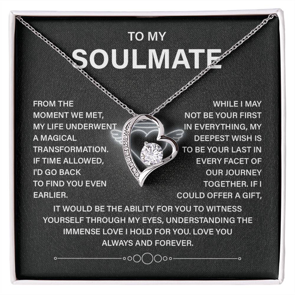 To My Soulmate Necklace – Deep Love Keepsake Gift for Wife Or Girlfriend