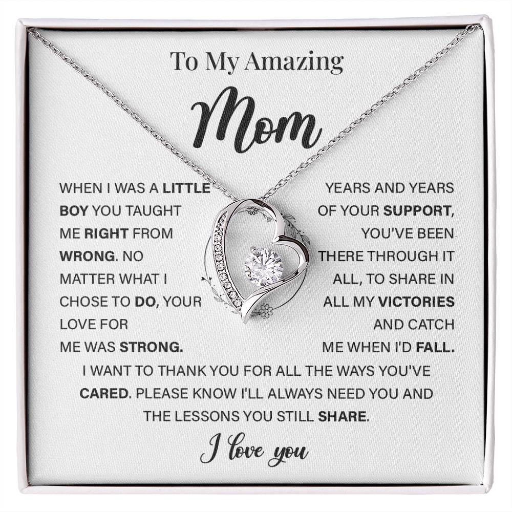 Sentimental Necklace for Mom with Heartfelt Message Card