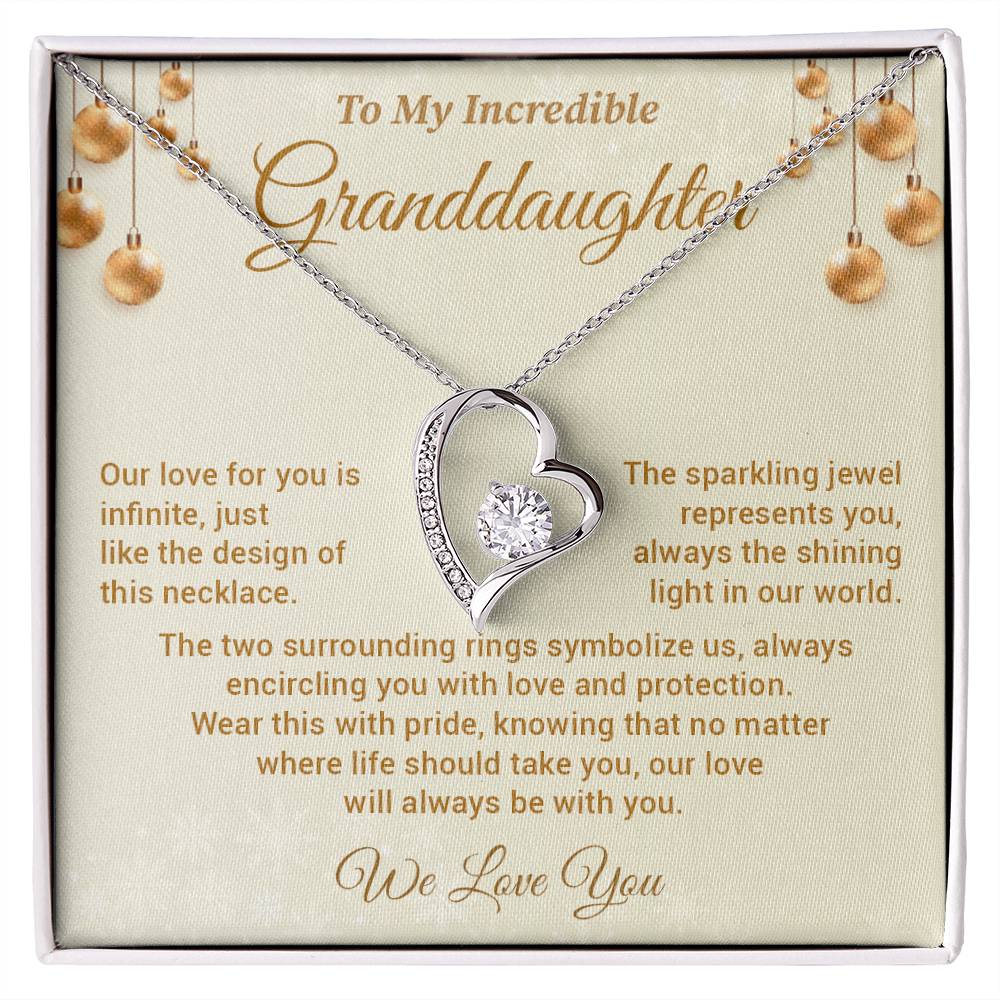 Incredible Granddaughter Necklace Gift Heart Jewelry Box