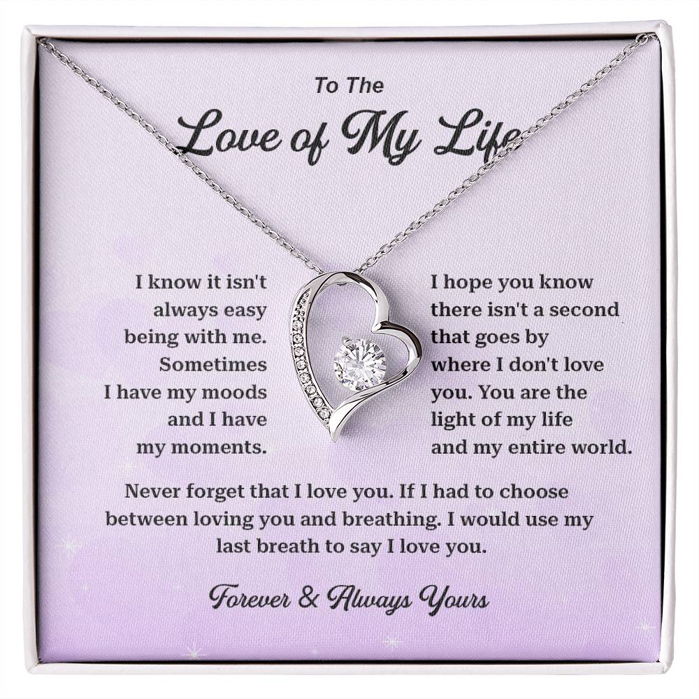 Love of My Life Necklace Gift – Message Card Box