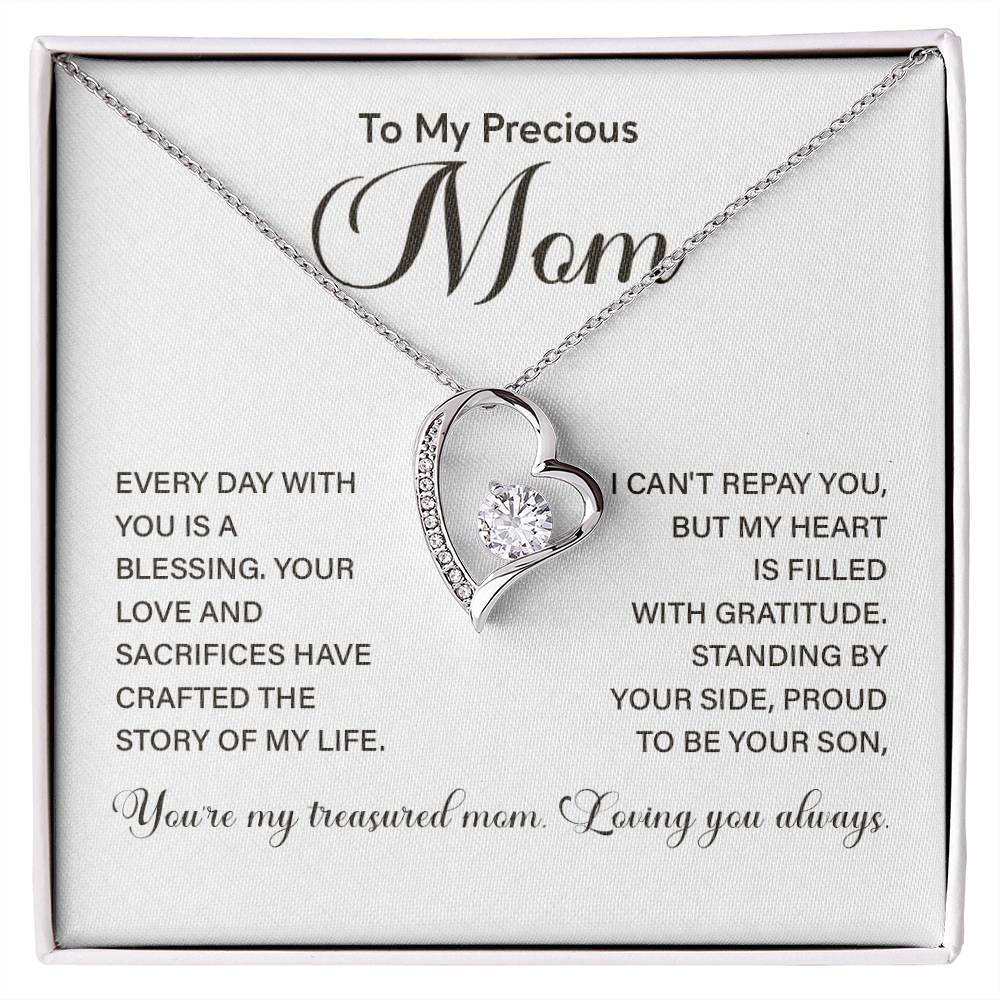 Mom Necklace from Son – Treasured Message of Gratitude and Love