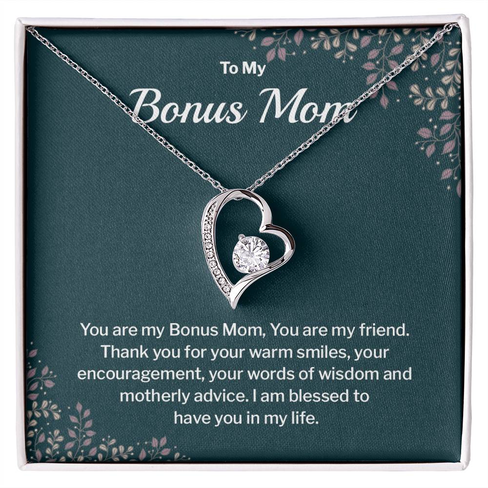 Bonus Mom Necklace Gift with Message Card