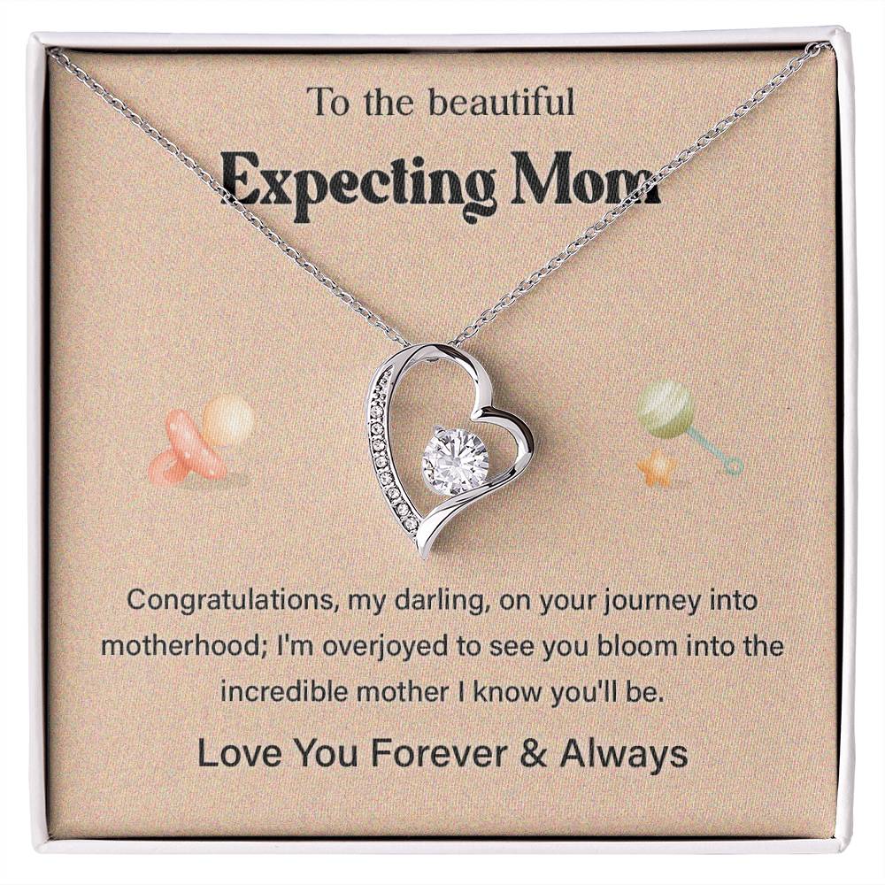 Pregnancy Necklace Gift for Expecting Mom – Love You Forever & Always