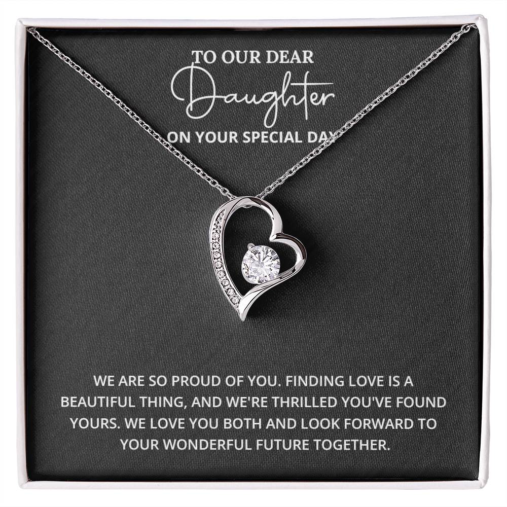 Daughter Engagement Necklace from Parents – Elegant Heart Pendant Gift
